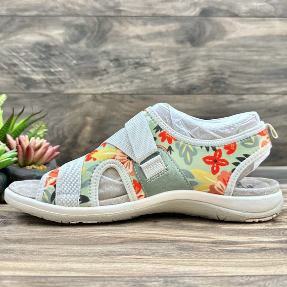 NIB Earth Origins Saco 9M Slingback Comfort Sport Sandals Green Multi - Picture 4 of 12